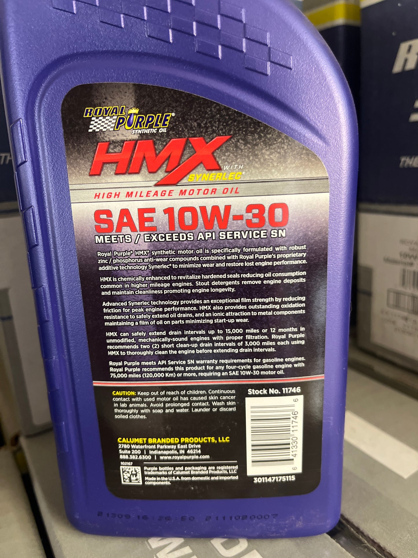 Royal Purple HMX 10W30 – Helsyntetisk Motorolja för äldre motorer